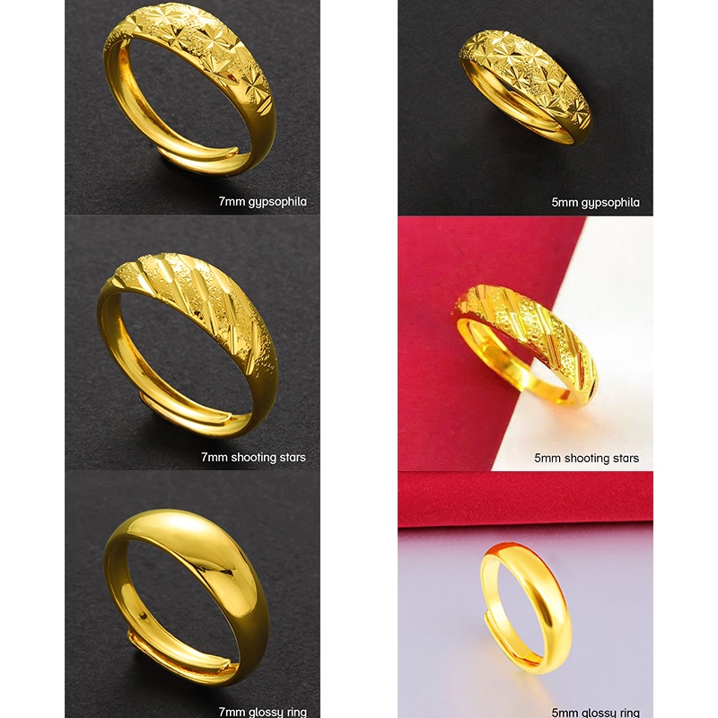 ภาพประกอบของ แหวนผู้ชาย 24K และผู้หญิงทองคำ การรักษาแหวนเปิด แหวนเปิด ชุบทองคลาสสิค Xinyia1