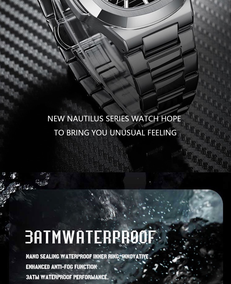 ภาพอธิบายเพิ่มเติมของ WISHDOITZUNPAI นาฬิกาผู้ชาย นาฬิกาข้อมือผู้ชาย นาฬิกาข้อมือ สายโลหะ สายนาฬิกา สำหรับผู้ชาย นาฬิกา กันน้ำ นาฬิกาแฟชั่น Men's Watch Waterproof 100%Original