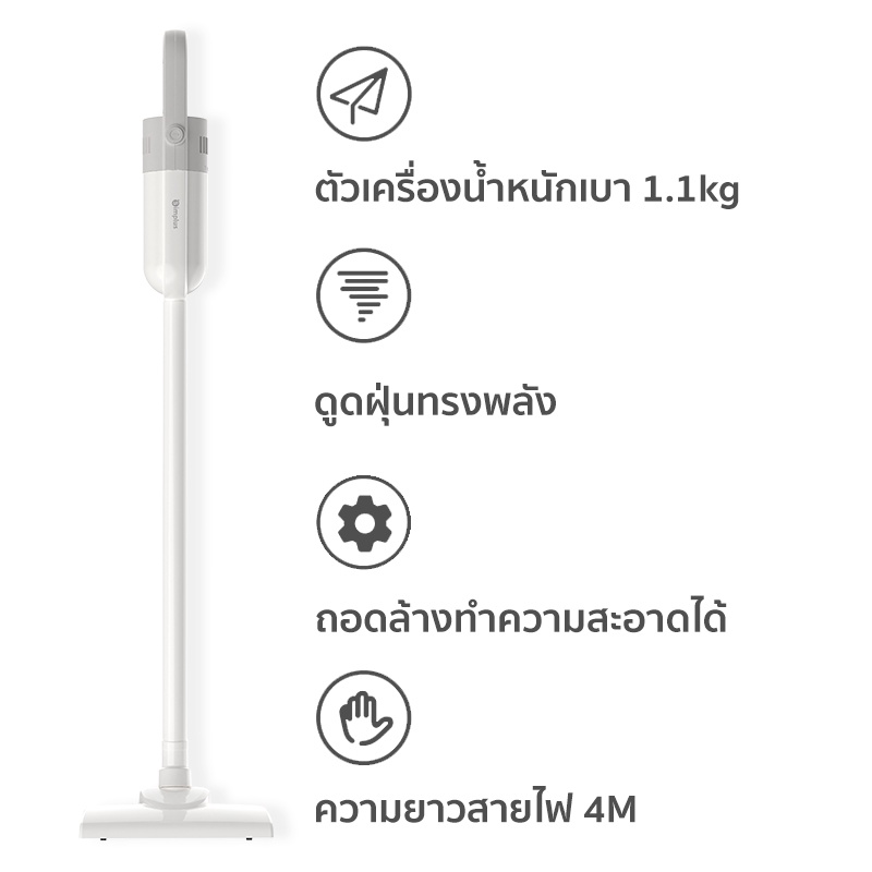 ลองดูภาพสินค้า Simplus เครื่องดูดฝุ่นแบบมีสาย 12000pa แรงดูดสูง เหมาะสำหรับอพาร์ทเมนท์ขนาดเล็ก เครื่องดูดฝุ่น XCQI002