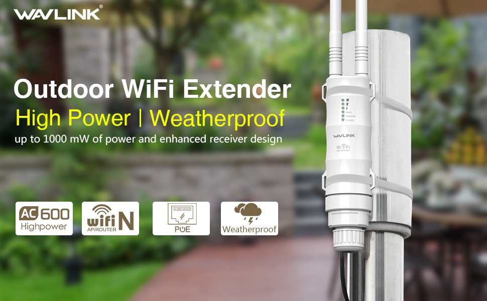 มุมมองเพิ่มเติมของสินค้า Wavlink AC600 1000mW High Power Outdoor Omni-directional Access Point/CPE/Repeater/WISP 2.4GHz+ 5GHz, Passive PoE Model