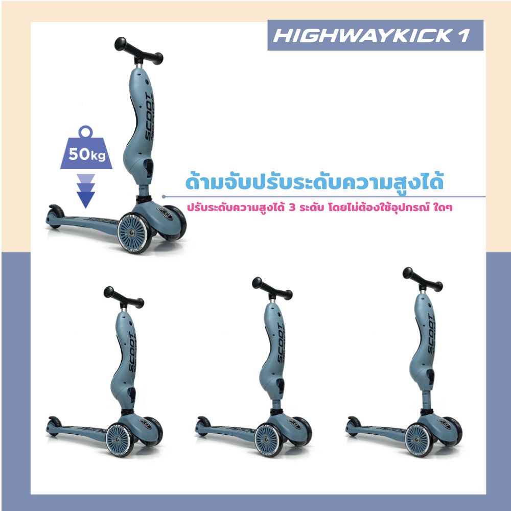 รูปภาพรายละเอียดของ Scoot and Ride Highway Kick 1 สกู๊ตเตอร์ และ รถขาไถ 2In1 (Balance Bike) ใช่ฝึกทักษะทรงตัว ประกันศูนย์ไทย 2 ปี