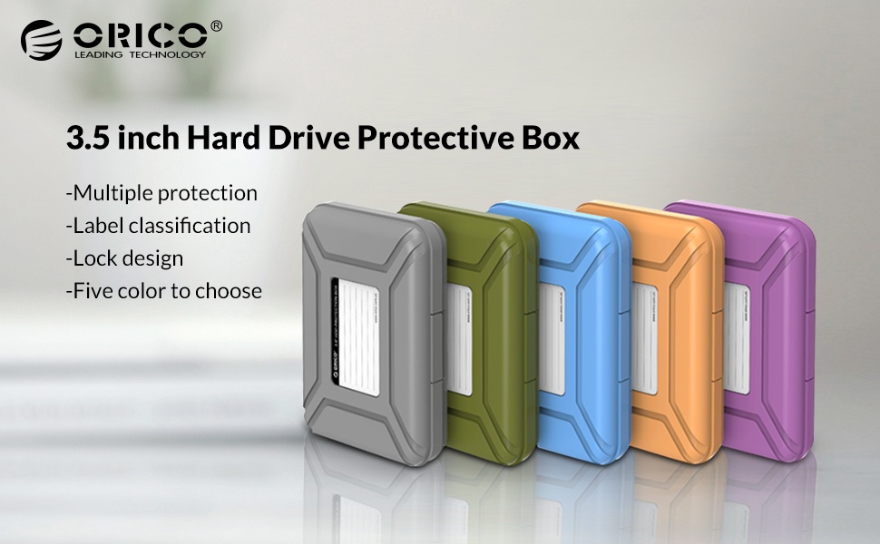 มุมมองเพิ่มเติมของสินค้า ORICO 3.5" Hard Drive Disk Protection Case/Storage HDD Case Cover BoxPHX35