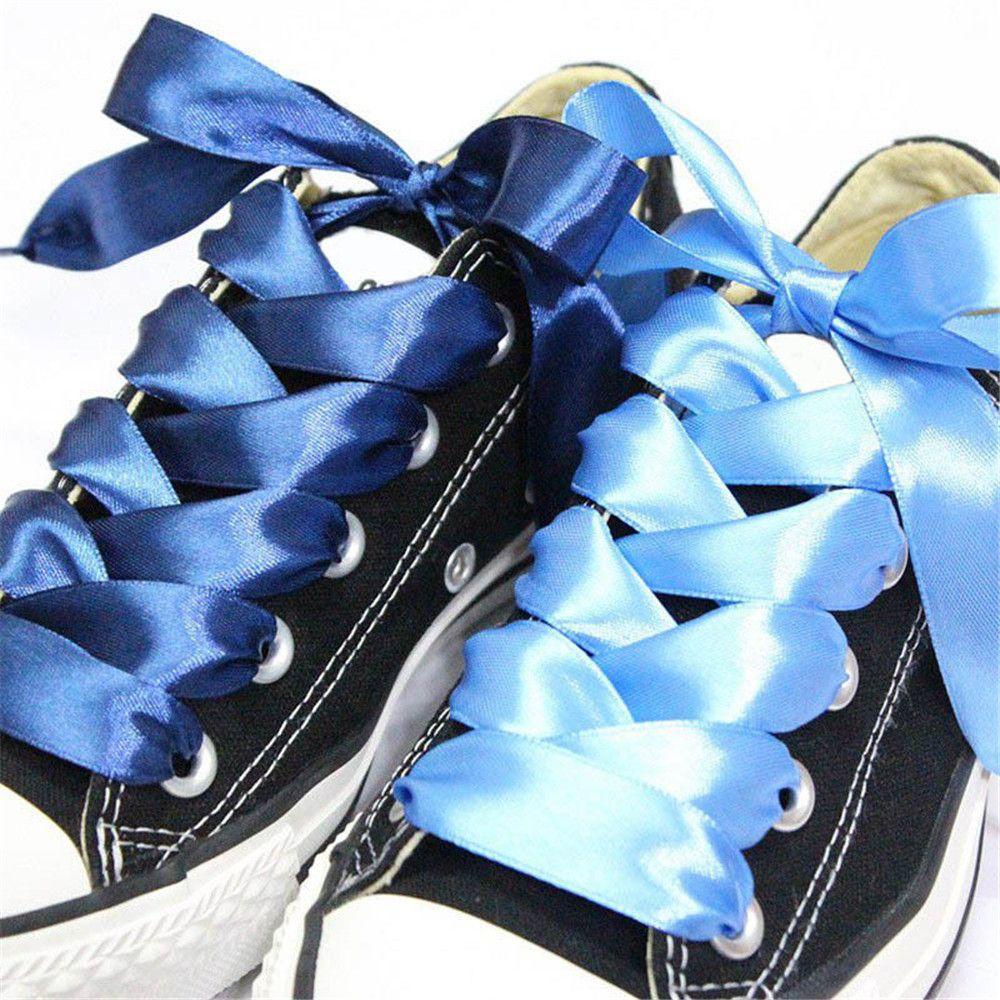 รูปภาพของ Shoelaces / เชือกผูกรองเท้าริบบิ้น 120 ซม 1 คู่ 120CM Flat Silk Ribbon Shoelaces