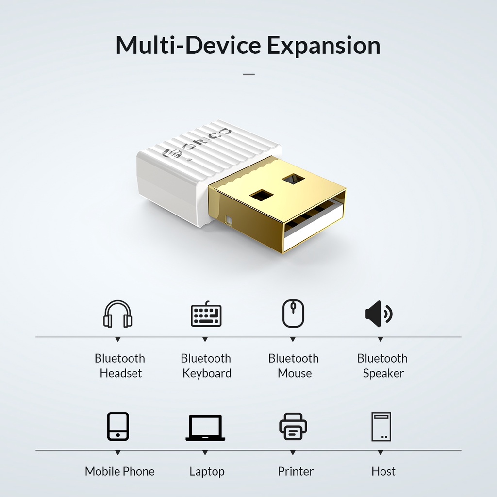 คำอธิบายเพิ่มเติมเกี่ยวกับ Orico อะแดปเตอร์รับส่งสัญญาณเสียงบลูทูธไร้สาย USB 4.0 5.0 aptx สําหรับลําโพง PC เมาส์ แล็ปท็อป (BTA-508)