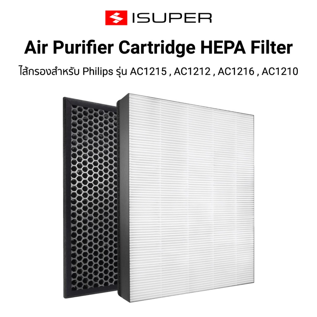 [ลดเหลือ 454] iSuper ไส้กรอง สำหรับ Philips รุ่น AC1215 / AC1212 ...