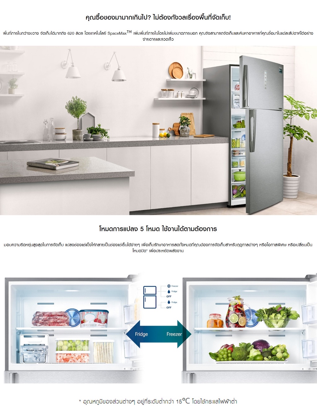 ลองดูภาพสินค้า SAMSUNG ตู้เย็น 2 ประตู RT58K7005SL/ST พร้อมด้วย Twin Cooling Plus , 20.4 คิว (578L)