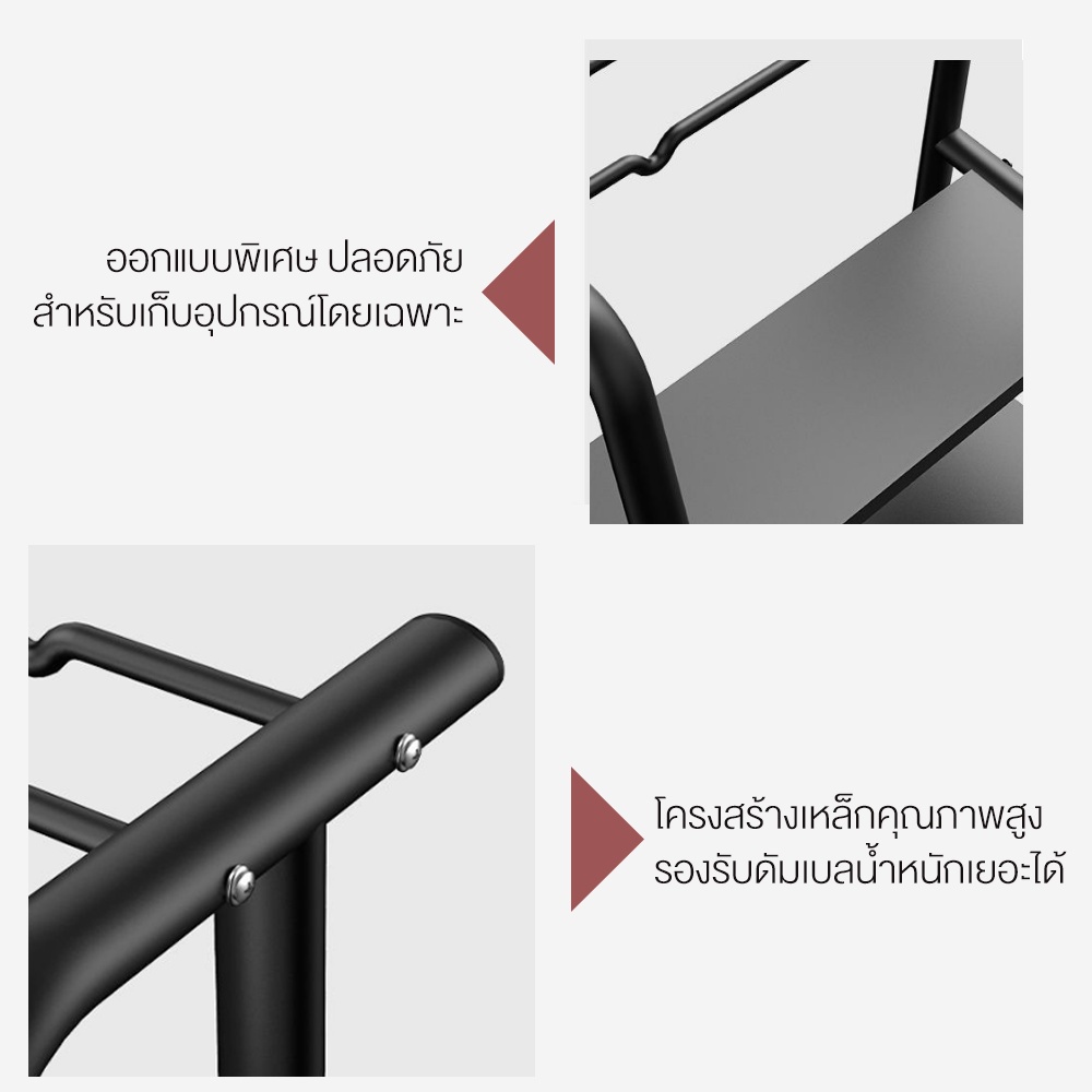XtivePRO ชั้นวางดัมเบล 3 ชั้น โครงเหล็ก 62.5x41x63 cm รับน้ำหนัก 250 kg วางได้ทั้งดัมเบล เคทเทิลเบล แผ่นน้ำหนัก ชั้นวางบาร์เบล
