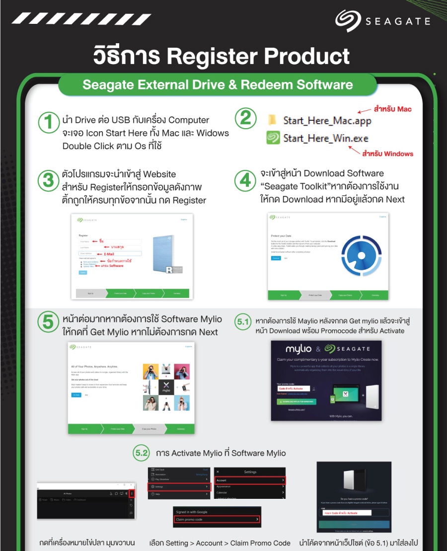 ภาพที่ให้รายละเอียดเกี่ยวกับ Seagate 2TB One Touch with Password 2.5" USB 3.0 External Harddisk, ฟรีบริการกู้ข้อมูล (STKY200040X)