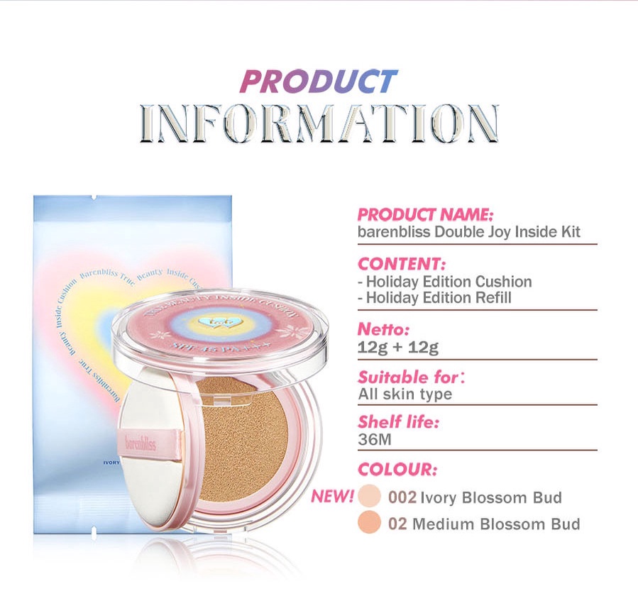 รายละเอียดเพิ่มเติมเกี่ยวกับ bnb barenbliss True Beauty Inside Cushion คุชชั่นเกาหลีผสมกันแดด SPF45 PA+++ คุมมัน ปกปิดขั้นสุด ติดทนนาน 24ชม.