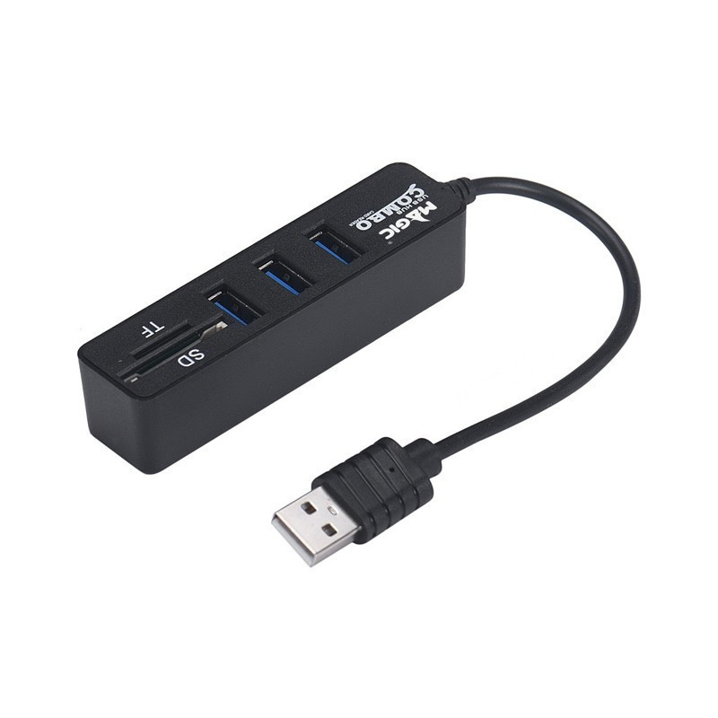 MAGIC TECH 3 Port USB HUB v2.0 + Card Reader MT-18 (Black) - A0137865 ...
