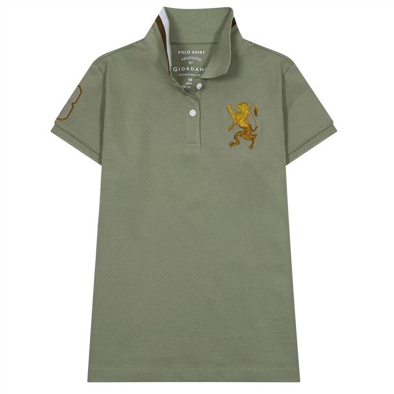 GIORDANO เสื้อโปโลผู้หญิง ปักสิงโต Women's 3D Lion Polo 05311222