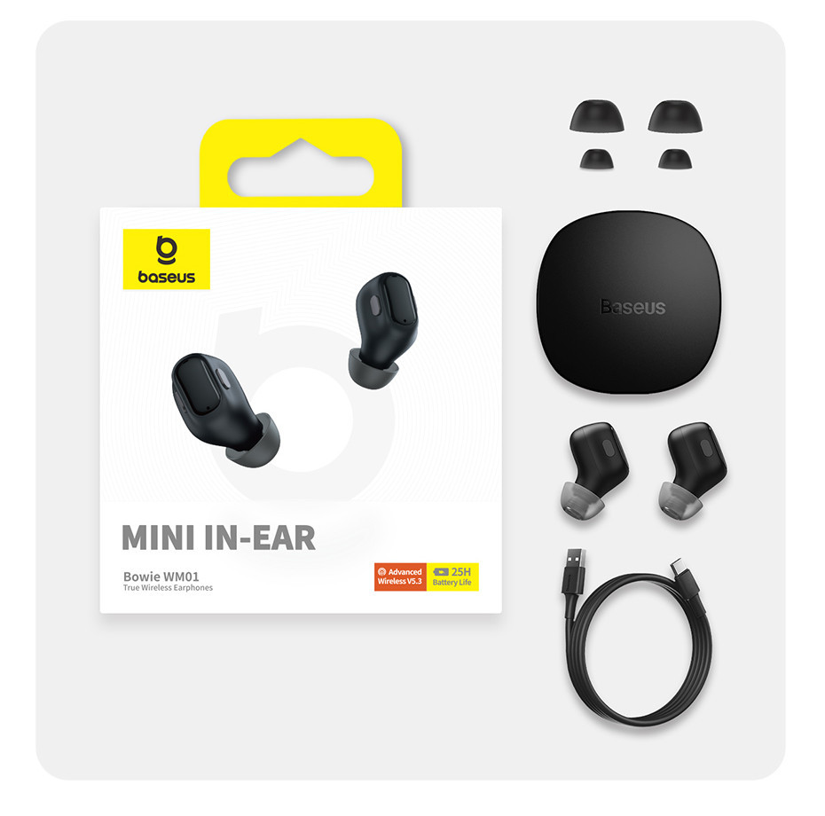Baseus หูฟังบลูทูธไร้สาย รุ่น Bowie WM01 True Wireless Earphones