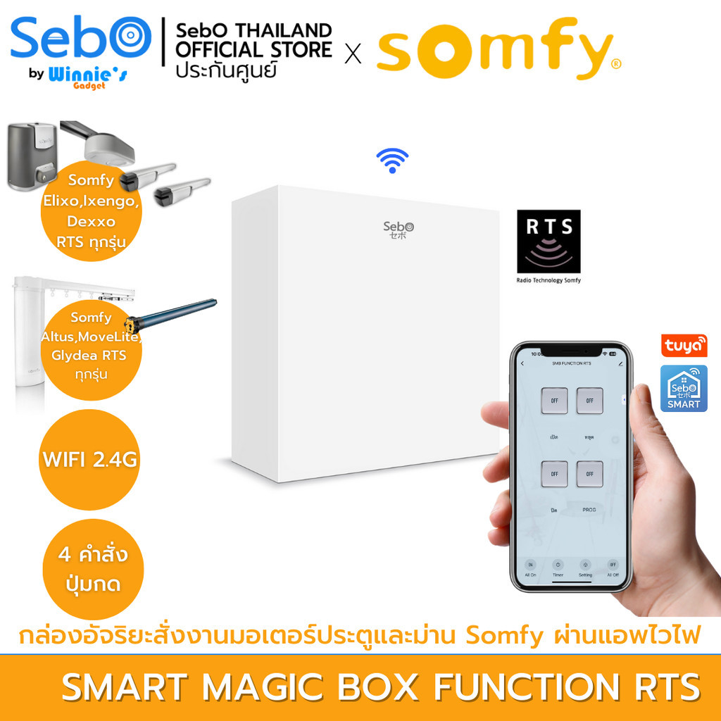 Somfy Smart Magic Box Function RTS เกตเวย์อัจริยะไวไฟที่สั่งงานมอเตอร์ ...