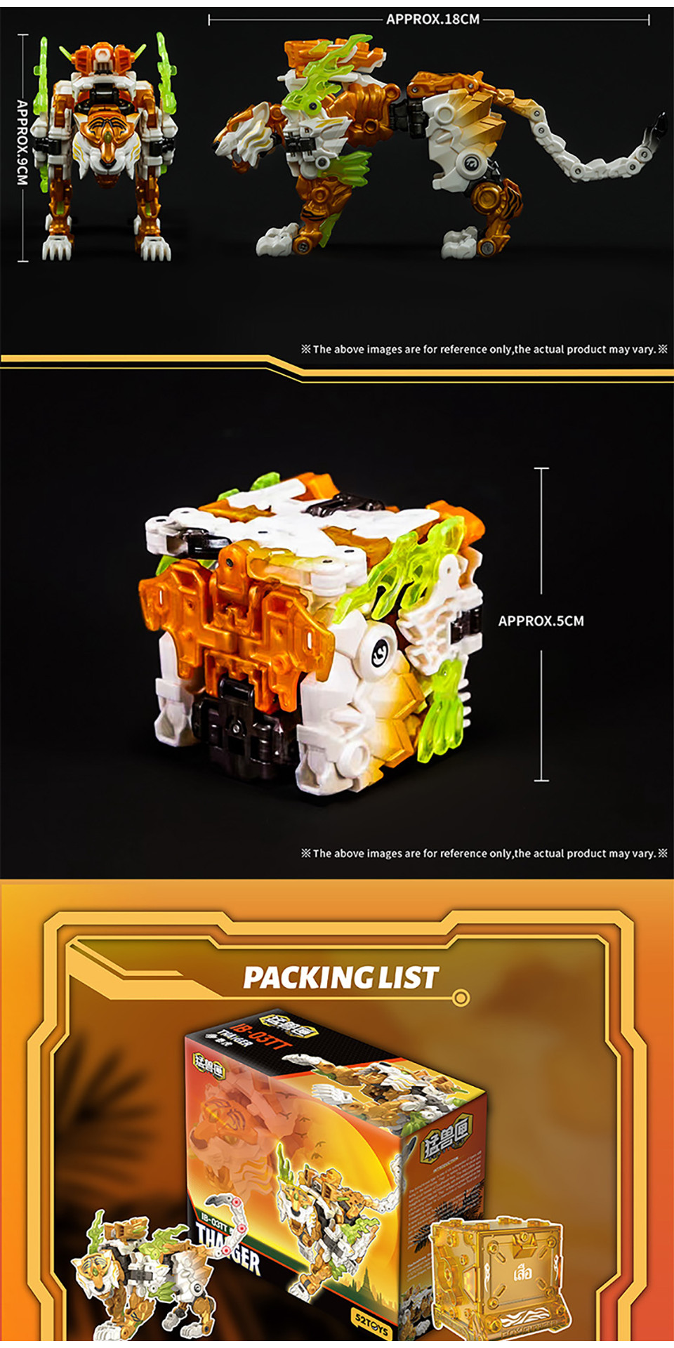 52TOYS INFINITYBOX IB-03 BAIHU | Action Figure Deformabile Da Cubo A Robot, Giocattolo Per Adolescenti E Adulti