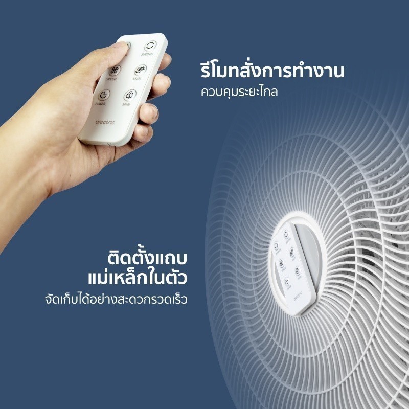 [ซื้อครบ2,000ส่งฟรี] Alectric Smart Slide Fan Remote พัดลมสไลด์ 16 นิ้ว ...