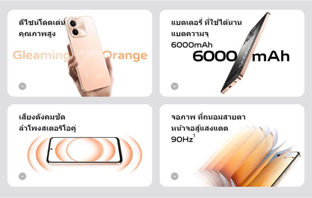 vivo Y28 (8+256GB) | Battery 6000mAh+ชาร์จไว44W | Dynamic light | ลำโพงคู่+300% Audio booster