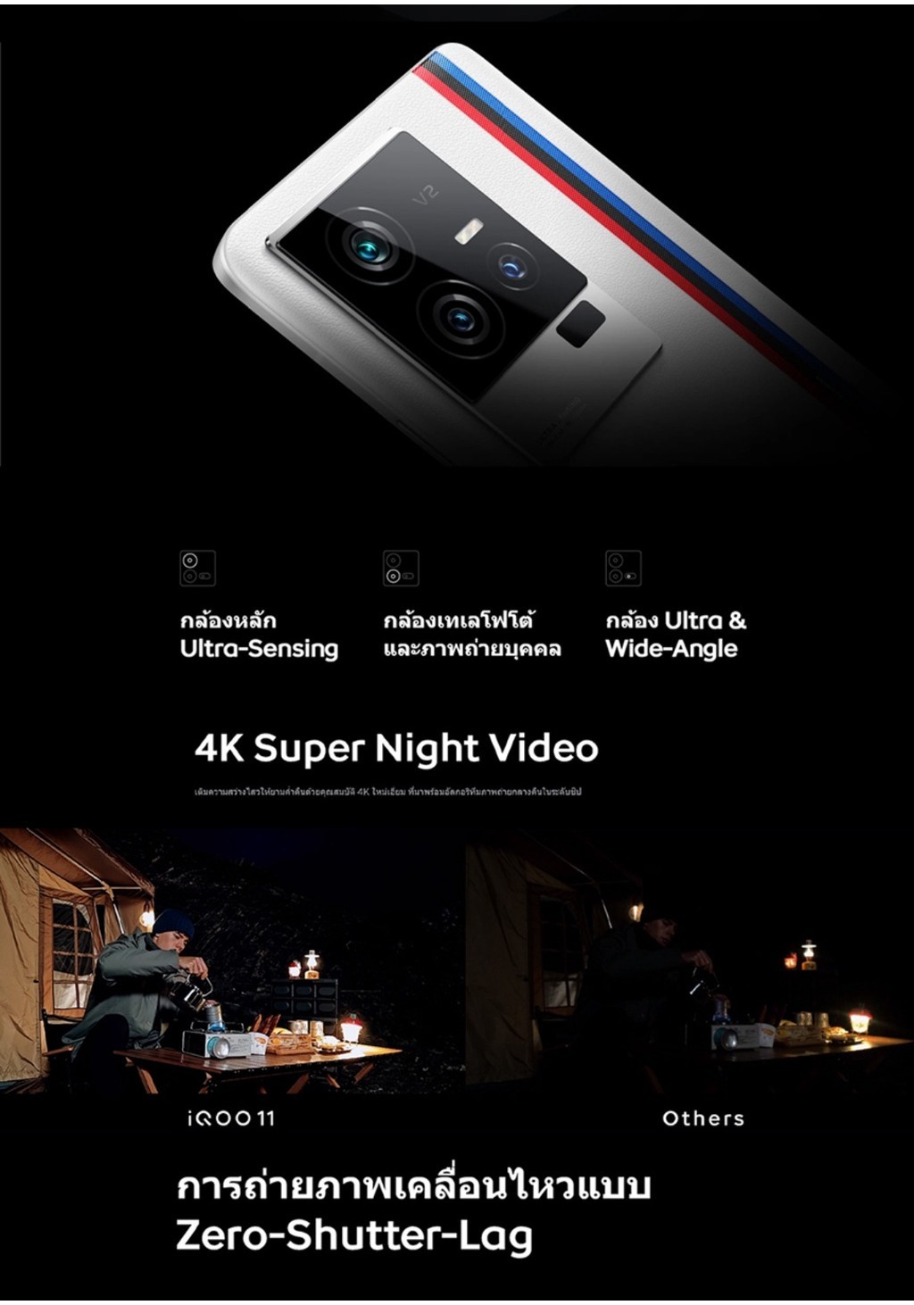 iQOO 11 5G (16GB+256GB) | Snapdragon 8Gen2 | หน้าจอ E6 AMOLED 2K - 144Hz | 120W Flashcharge - 5000mAh