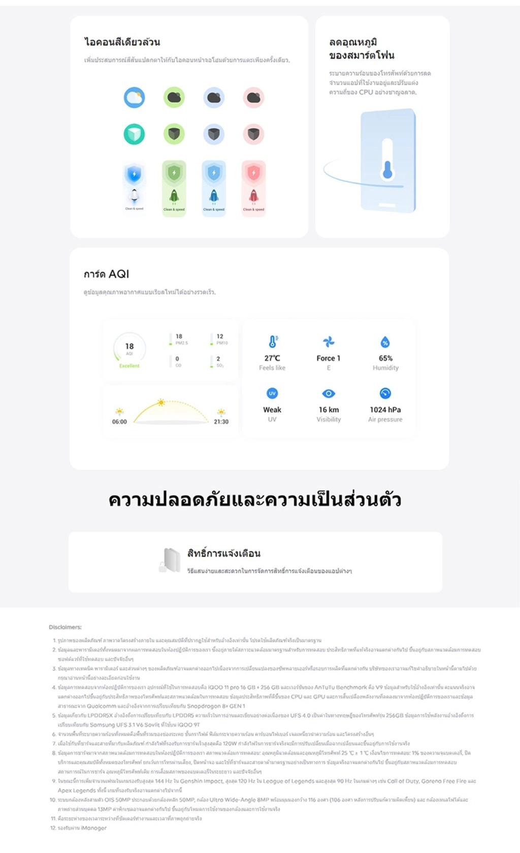 iQOO 11 5G (16GB+256GB) | Snapdragon 8Gen2 | หน้าจอ E6 AMOLED 2K - 144Hz | 120W Flashcharge - 5000mAh