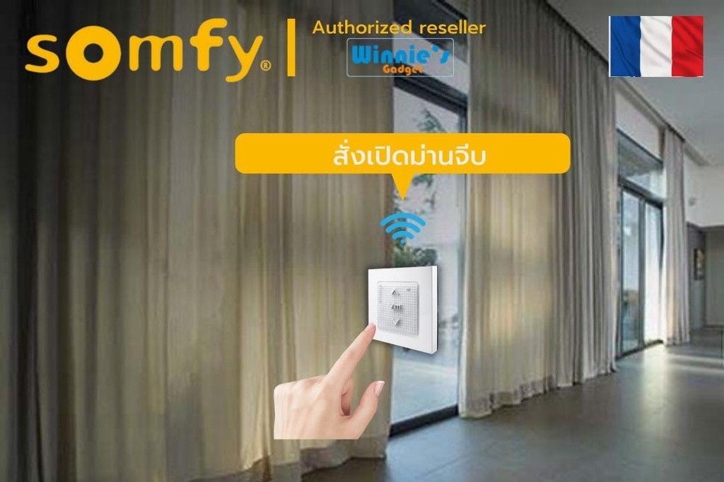 Somfy SMOOVE 4 RTS รีโมทควบคุมอุปกรณ์ Somfy RTS แบบติดผนัง ควบคุม เปิด ...