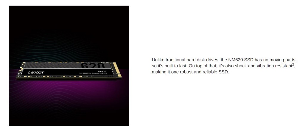 Lexar NM620 256GB Internal SSD (เอสเอสดี ภายใน) M.2 2280 PCIe NVMe ...