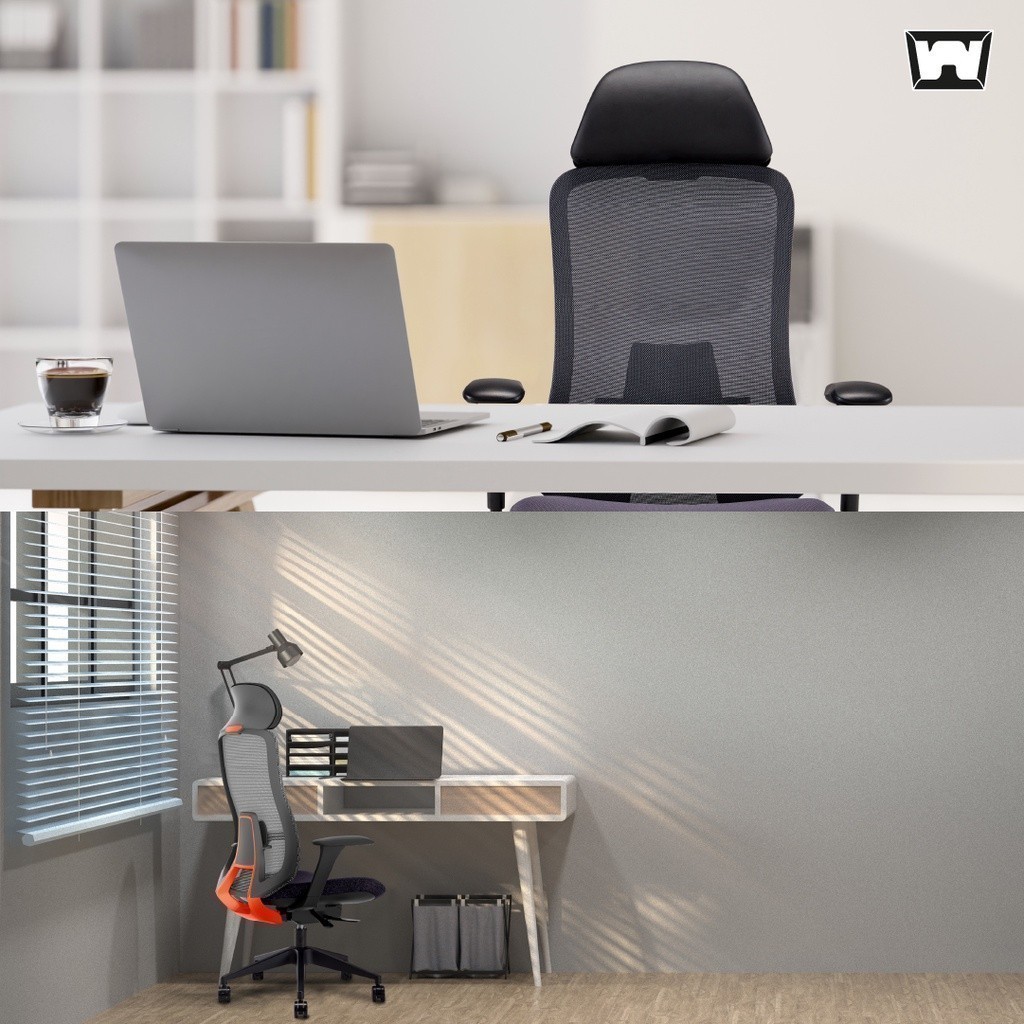 Work Station - Office chair เก้าอี้ทำงาน รุ่น Fragonard เก้าอี้สีดำ เก้าอี้สีเขียว เก้าอี้สีฟ้า เก้าอี้สีชมพู เก้าอี้ทำงาน เก้าอี้พนักพิงสูง ระบายอากาศดีเยี่ยม ลดอาการปวดเมื่อย รองรับน้ำหนัก 136 kg.