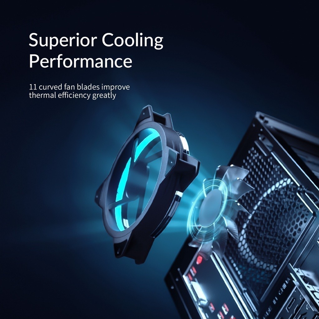 [ออก E-TAX ลดหย่อนภาษีได้] ORICO RGB Case Fans 120mm DIY PC Computer ...