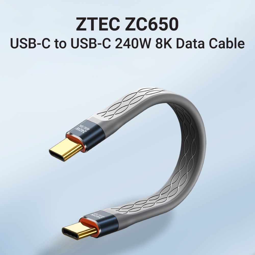 [ลดเหลือ 254] ZTEC ZC650 สายชาร์จแบบสั้น USB-C to USB-C Thunder 4/3 ...