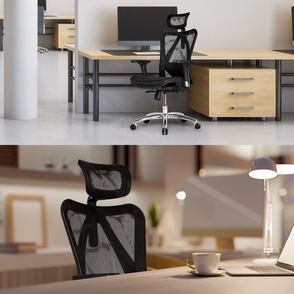 Work Station - Ergonomic chair เก้าอี้ทำงานเพื่อสุขภาพ รุ่น Model M เก้าอี้สีดำ เก้าอี้สีเทา นุ่มสบาย ตามหลักสรีระศาสตร์ เหล็กชุบโครเมียม เกรดพรีเมี่ยม เก้าอี้พนักพิงสูง รองรับน้ำหนัก 130 kg.