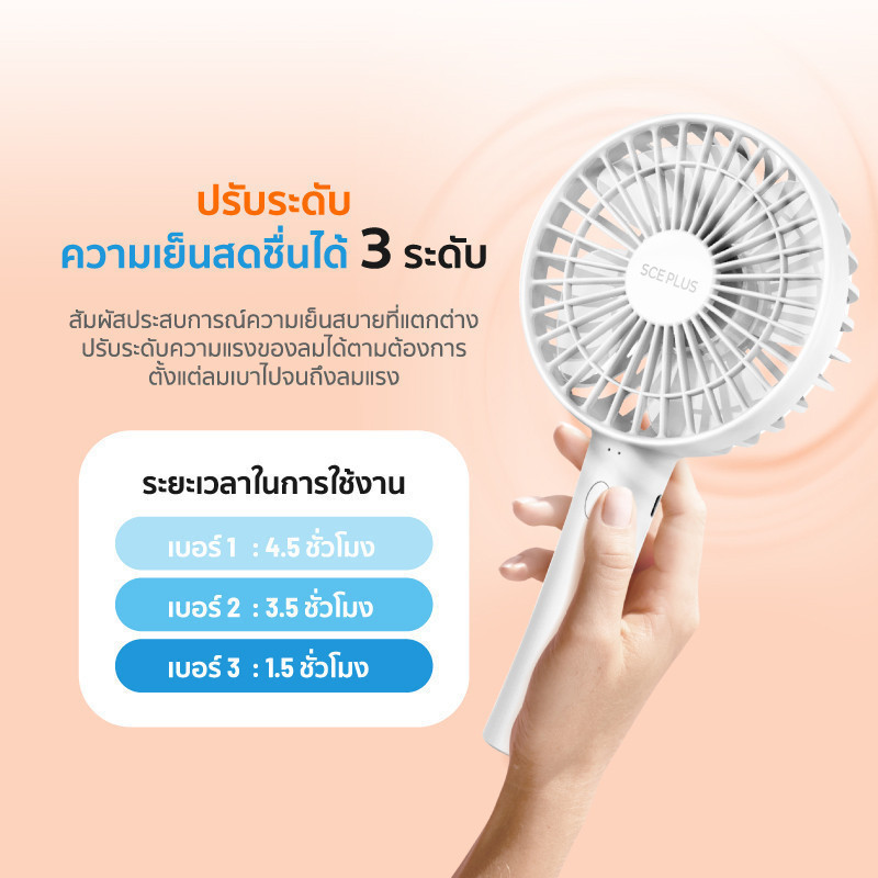 SCE PLUS HANDHELD FAN พัดลมมือถือ รุ่น HF-1 - รับประกัน 2 ปี | Shopee ...