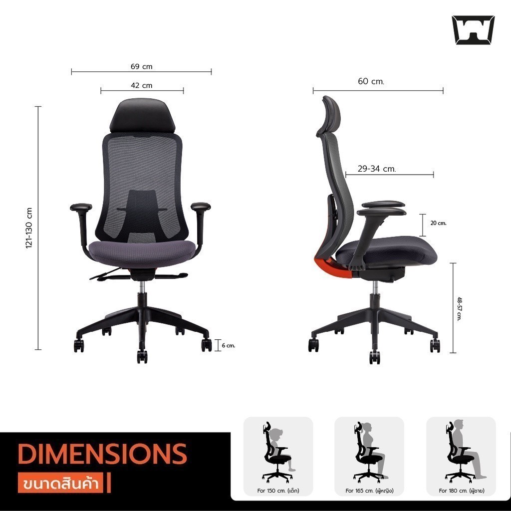 Work Station - Office chair เก้าอี้ทำงาน รุ่น Fragonard เก้าอี้สีดำ เก้าอี้สีเขียว เก้าอี้สีฟ้า เก้าอี้สีชมพู เก้าอี้ทำงาน เก้าอี้พนักพิงสูง ระบายอากาศดีเยี่ยม ลดอาการปวดเมื่อย รองรับน้ำหนัก 136 kg.