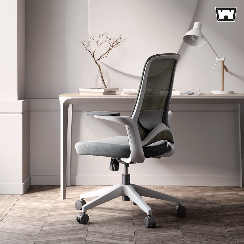 Work Station - Office chair เก้าอี้ทำงาน รุ่น Klimt เก้าอี้สำนักงาน เก้าอี้นั่งทำงาน เก้าอี้พนักพิงต่ำ เก้าอี้สีเทา เก้าอี้สีฟ้า เก้าอี้สีเขียว เก้าอี้สีชมพู ราคาดี รองรับน้ำหนัก 136 kg.