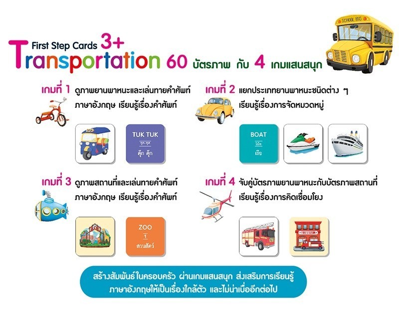 ^NANMEEBOOKS หนังสือ First Step Cards Transportation (พาส เอ็ดดูเคชั่น ...