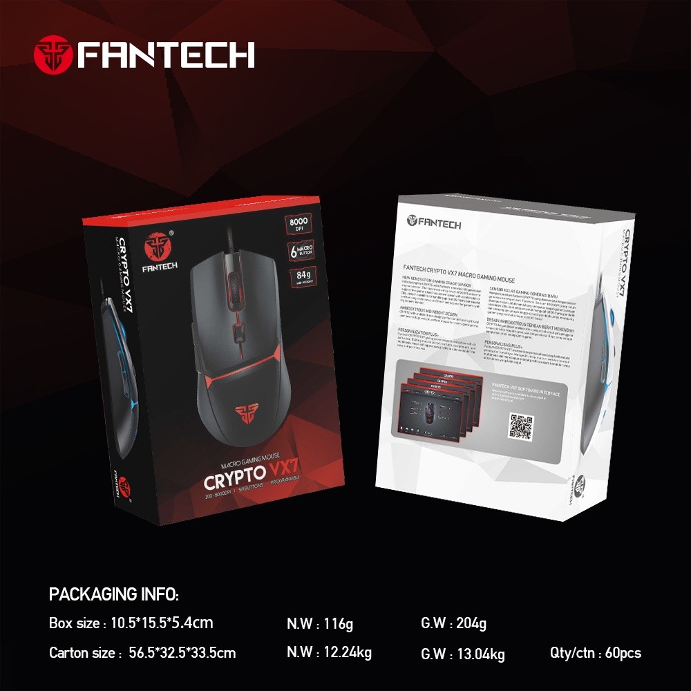 FANTECH VX7 Gaming Mouse รุ่น VX7 เมาส์เกมมิ่ง แฟนเทค ความแม่นยำปรับ ...