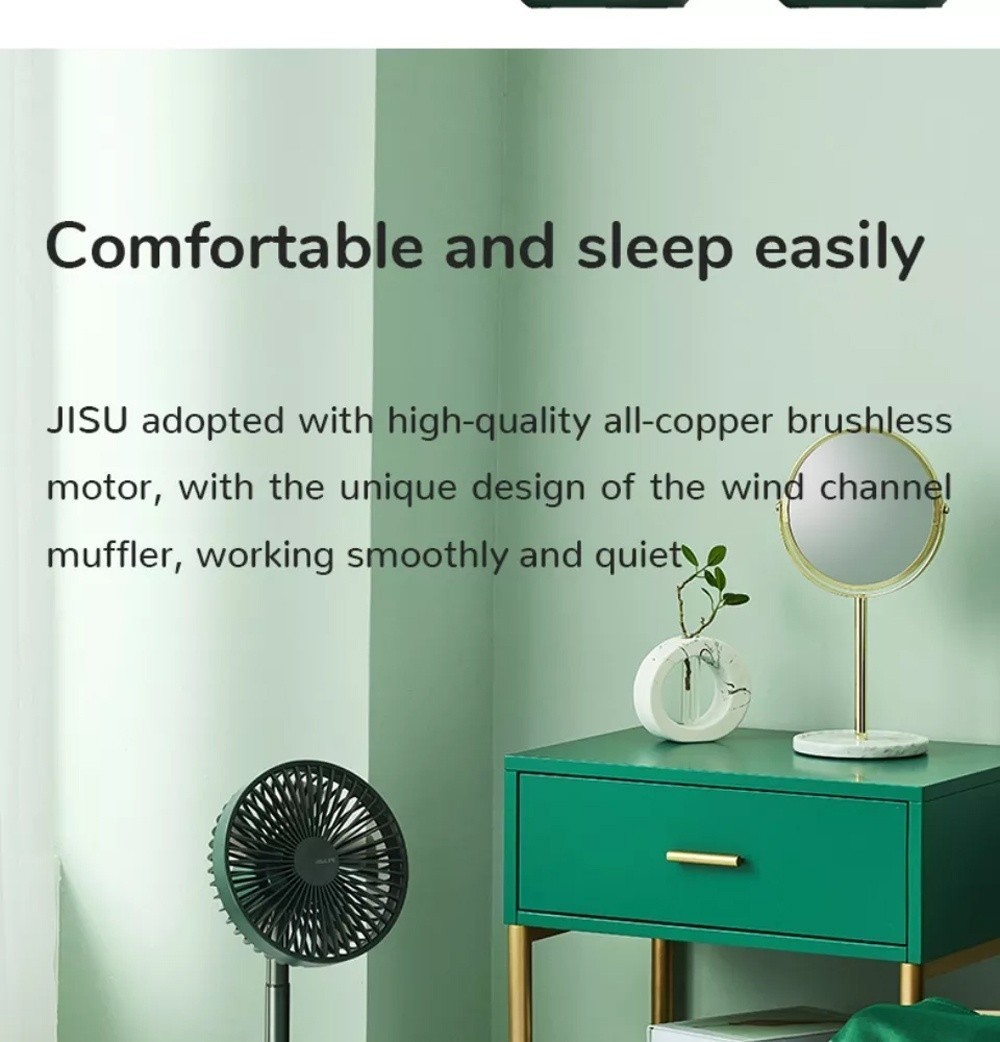 Jisulife Extend Rotate Desk Fan พัดลมตั้งโต๊ะ แบบส่าย/ยืดหดได้ รุ่น ...