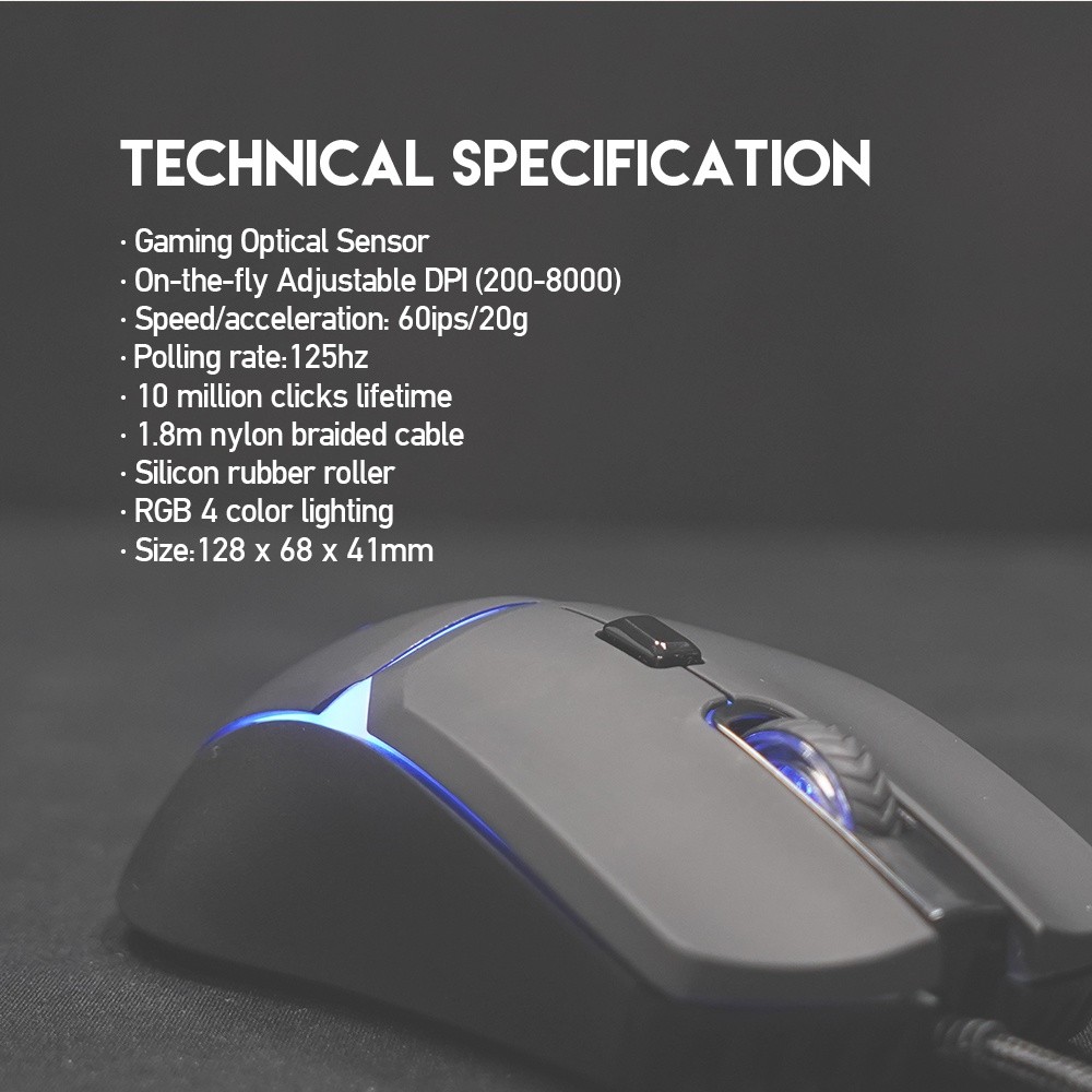 FANTECH VX7 Gaming Mouse รุ่น VX7 เมาส์เกมมิ่ง แฟนเทค ความแม่นยำปรับ ...