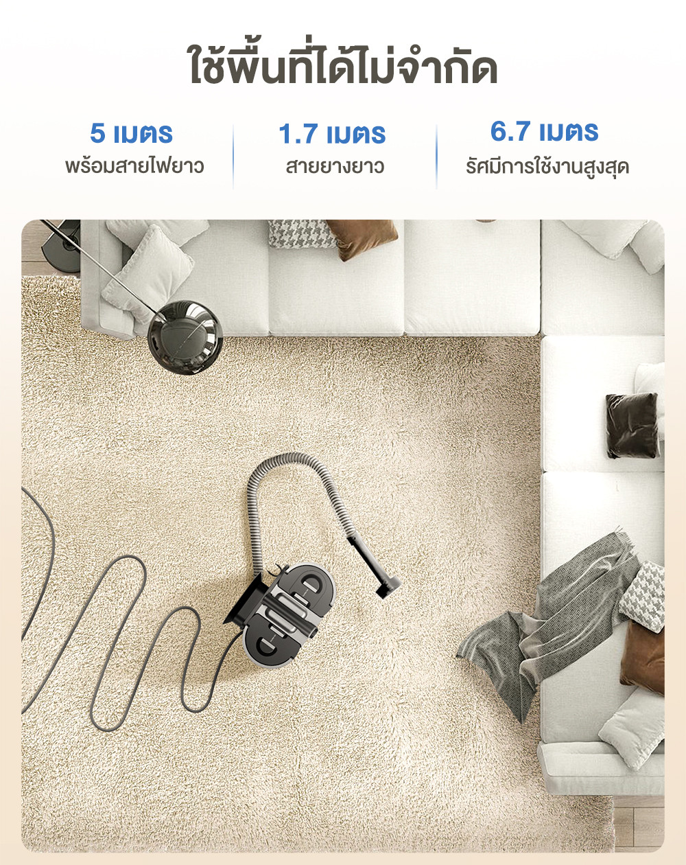 Simplus Carpet Vaccum เครื่องทำความสะอาดพรม เบาะผ้า ใช้ในครัวเรือน ทำความสะอาดด้วยไอน้ำอุณหภูมิสูง BYJH001