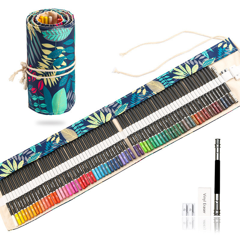 77 pcs colored pencil set 72-color lead set painting pencil hand ...