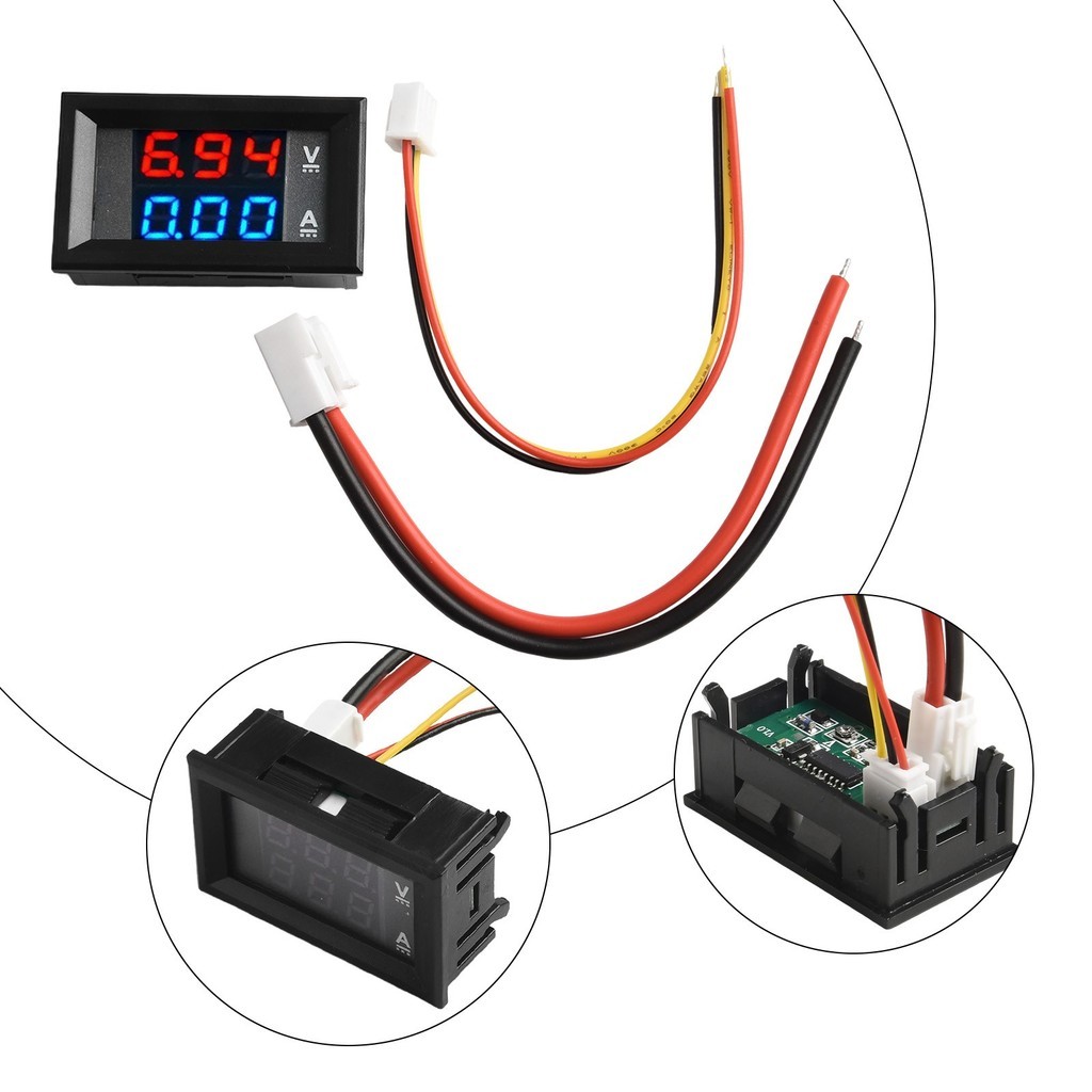 Llma_dual LED 3 หลักดิจิตอล DC 100V 10A โวลต์มิเตอร์แอมป์มิเตอร์แรงดัน ...