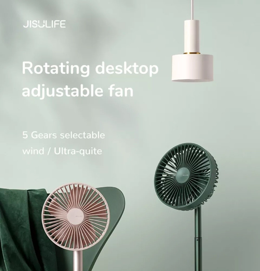 Jisulife Extend Rotate Desk Fan พัดลมตั้งโต๊ะ แบบส่าย/ยืดหดได้ รุ่น ...