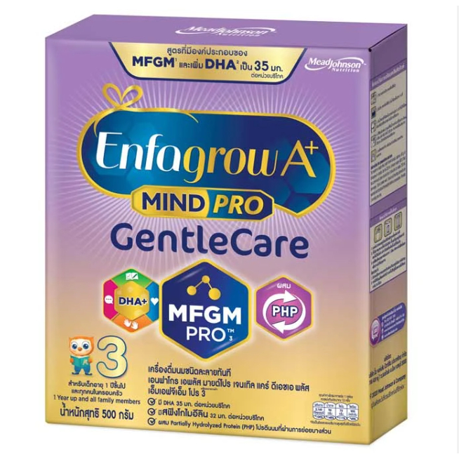 ภาพหน้าปกสินค้านมผง เอนฟาโกร เอพลัส มายด์โปร เจนเทิลแคร์ สูตร 3 500 กรัม Enfagrow A+ Mindpro Gentle Care Formula 3 500 g. จากร้าน meadjohnson.official บน Shopee