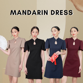 [กรอกโค้ด WQBKFQ ลด 125.-] Basicnotbasics - Mandarin dress เดรสคอจีน เดรสทำงาน