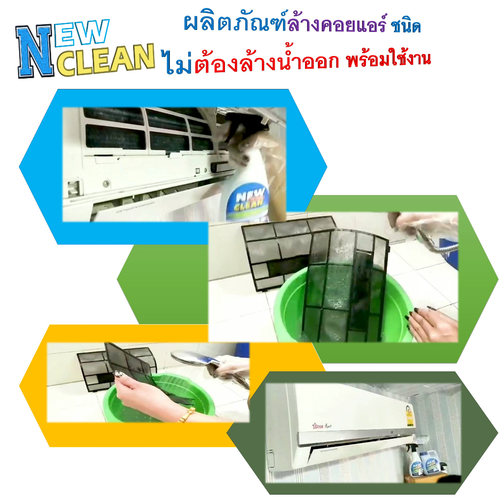 newclean-น้ำยาล้างแอร์ชนิดไม่ล้างน้ำตาม-3in1-ช่วยทำความสะอาดเบื้องต้น-ช่วยลดการสะสมของเชื้อโรค