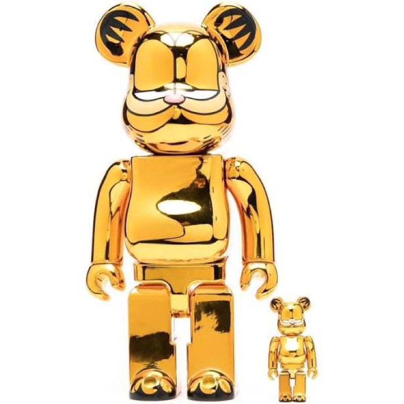 Bearbrick Medicom Toys Garfield Gold Chrome 1000% – Figurine Neuve