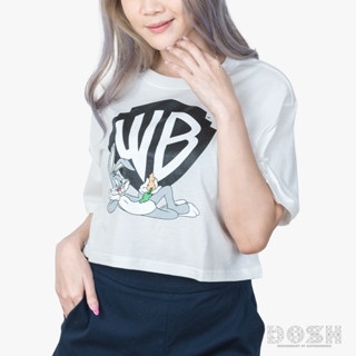 DOSH WOMENS CROPPED TOPS WB เสื้อยืดทรงครอปสั้น ผู้หญิง DWAWT1002-OW