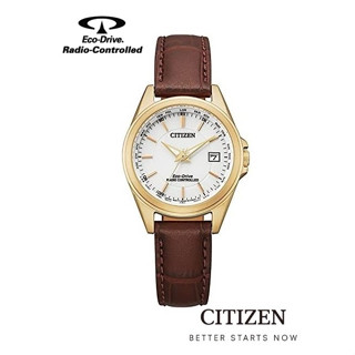 CITIZEN Eco-Drive EC1183-16A Leather Radio Controlled Perpetual Calendar Lady Watch ( นาฬิกาผู้หญิงพลังงานแสง )