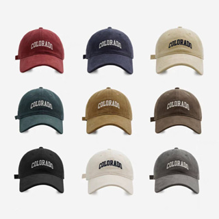 สินค้า [พร้อมส่ง] หมวกแก๊ปสำหรับผู้ใหญ่ รอบหัว: 56-60 cm. หมวกแก๊ป (Cap) ผ้า COTTON ปักอักษร \" COLORADO \" หมวกแฟชั่น