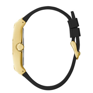 GUESS US Men Black and Gold-Tone Square Multifunction Watch, One, multicolore, 43, Tonneau