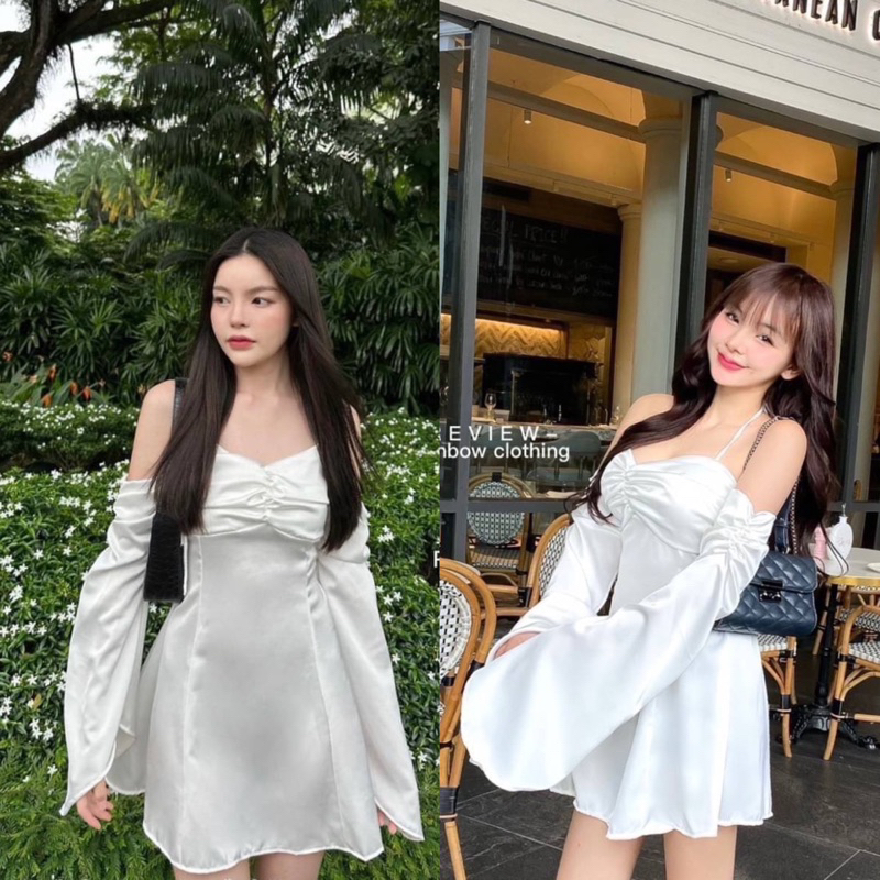 mia-dress-เดรสซาตินคุณหนู-ผ้าเนื้อดี-หรูหรา