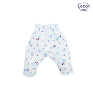 De bon  By Enfant กางเกงขายาว  สีฟ้า พิมพ์ลายน้องหมี ปาร์ตี้ ไซส์ 70 เหมาะสำหรับเด็ก 3-6 เดือน