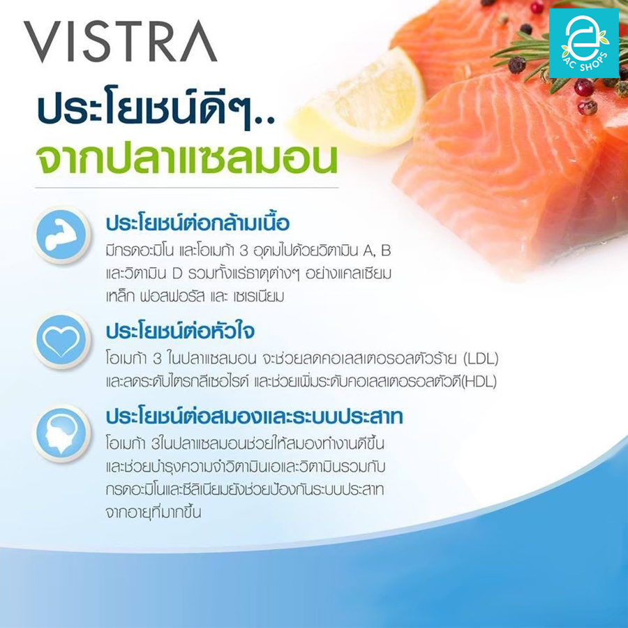 ล็อตใหม่-exp-03-03-2026-vistra-salmon-fish-oil-1000-mg-plus-vitamine-45s-วิสทร้า-น้ำมันปลาแซลมอน-1000มก-ผสม-วิตามินอี